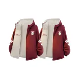 Пара Пуховые Куртки Комплекты Одежды [Бургунди Синий Кот + Бургунди Розовый Кот]