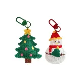 [Рождественские деревья + Рождественский снеговик] Вязаные ткани Мини украшение