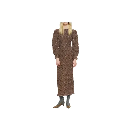 ANTIK BATIK SMOCKED Макси Платье Длинное с Длинными Рукавами Женское