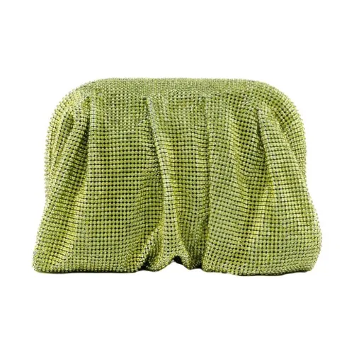 BENEDETTA BRUZZICHES Полностью Кристальный Металлический Сетчатый Клатч Женский Виноградный Зеленый