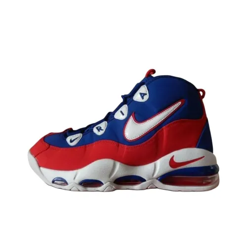 Nike Air Max Uptempo 95 Амортизация Износостойкий MID Топ Винтажные баскетбольные кроссовки Унисекс Красный синий белый