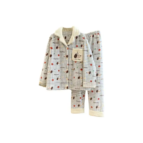 JINXU Синий Женские Пижамные Комплекты