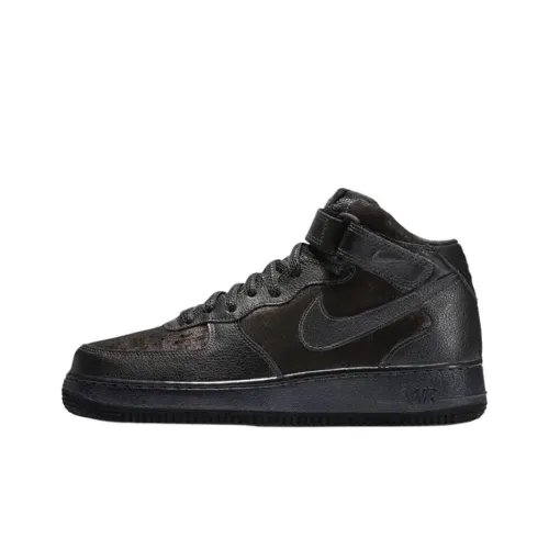 Nike Air Force 1 MID Топ Скейтборд Кроссовки Женские Черные