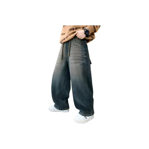 ЮЙЧЖАОЛИНЬ Синий Серый MF6162 Школьный возраст Джинсы