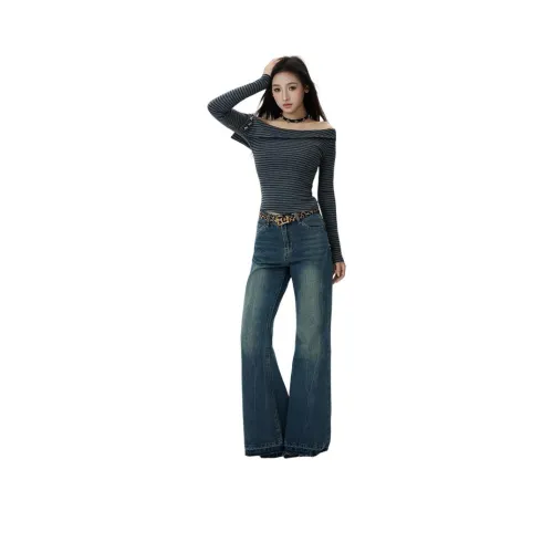 BELOVED STARRY The Цвет OF The Модель'S Одежда относится к Голубые оттенки Женские Джинсы