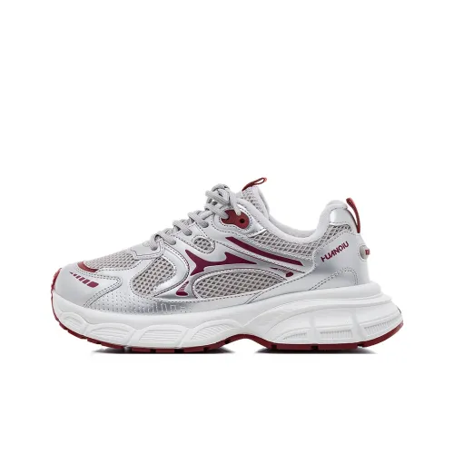 HUANQIU Термический Увеличение Высоты Противоскользящий Низкий Топ Толстая Подошва Женские Бургунди