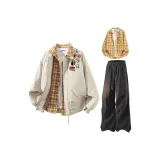 Абрикос + Желтая рубашка + Черные штаны