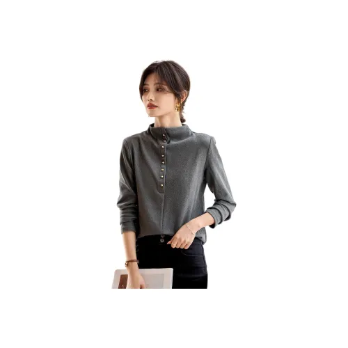 SHANGJING Серый Женский Трикотаж