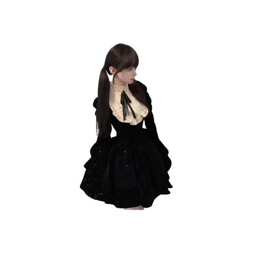 HNUF Длинное платье с длинными рукавами женское