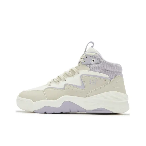 361° Баскетбольный щит Термический Износостойкий Противоскользящий Высокий Топ Повседневная обувь Женская Светло-Серый Фиолетовый