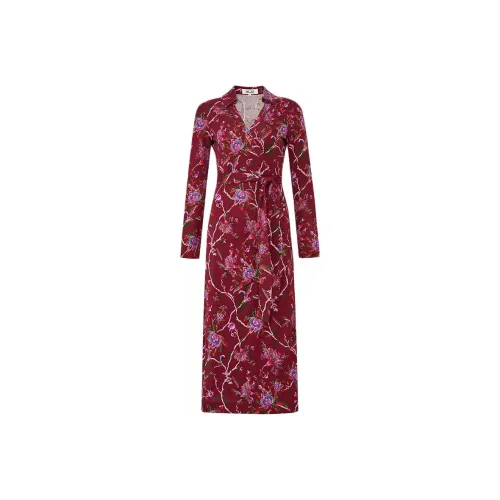 Diane von Furstenberg FW25 Длинное платье с длинными рукавами женское