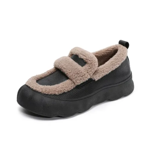 SENJIALUO Термический Увеличивающий Высоту Устойчивый к Износу Низкий Топ Утепленная Обувь Женская