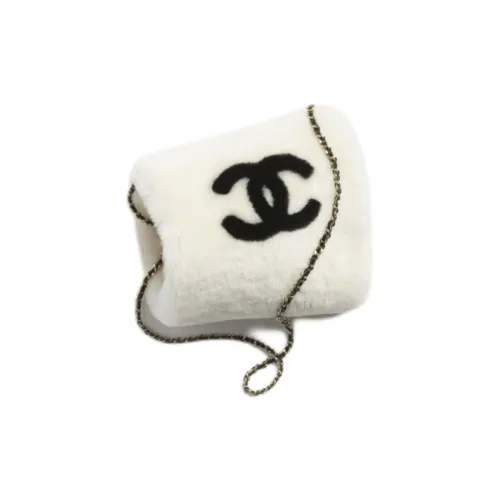 CHANEL COCO NEIGE серия Двойной Sided овчина овчина сумки через плечо женские молочно-белый и черный