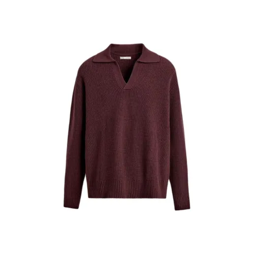 ZARA Мужская рубашка поло бордового и красного цвета