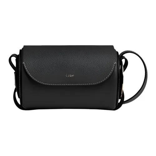 Chloe с текстурой Телячья кожа с гладкой Телячьей кожей Сумка через плечо Мини Женская Черная