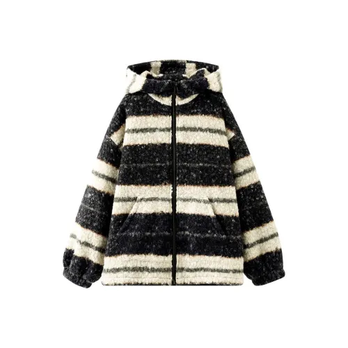 Mu Qingqing Полосатый Свитер Kids Шерстяные пальто