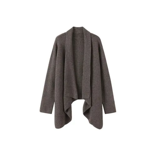 GUOZHEN Deep Бобовый Песочный Кардиган Женские Трикотаж