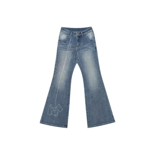 MASOOMAKE Осенние Джинсы Женские Синие