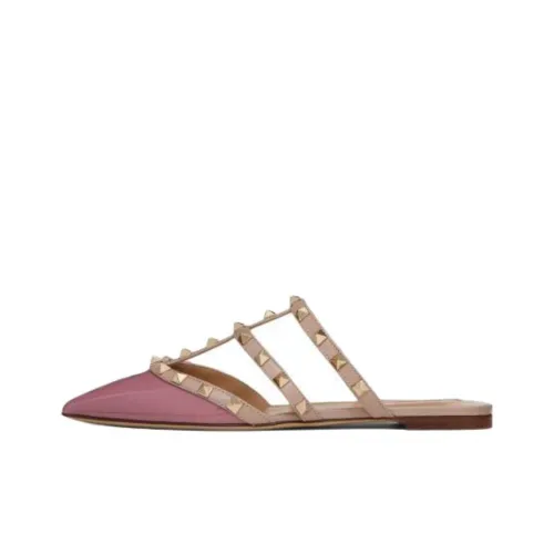 Valentino Rockstud Домашние тапочки Женские Розовые