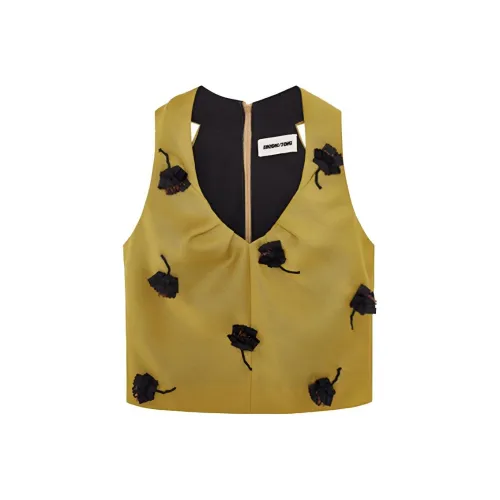 SHUSHU TONG Оливково-зеленые Женские Майки