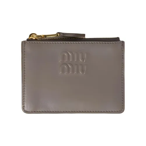 MIU MIU Коровья кожа Держатель для карт Женский Серый