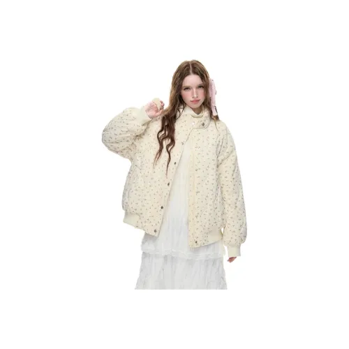 LANGQING Белый С подарками Wangqing Бренд Наклеенный Женские Пуховики