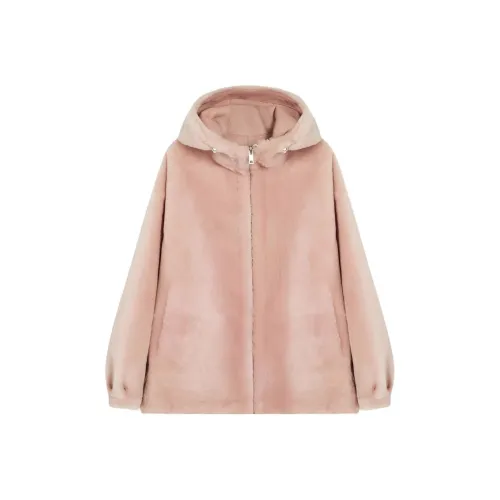GZQJ Розовый Женские Кожаные Куртки