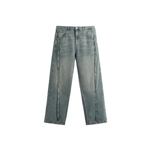 ZARA Blue Green Men's Jeans ZARA Синие Зеленые Мужские Джинсы