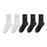 [Смайлик Носки 5 пар] 3 Черных + 2 Белых