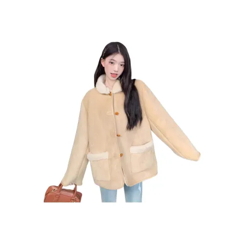 YOUSEKOO Бежевый Абрикос Женские Пуховики