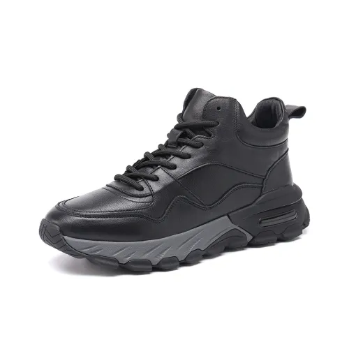 Linsen LEATHER BOOTS MID Топ Мужской Черный