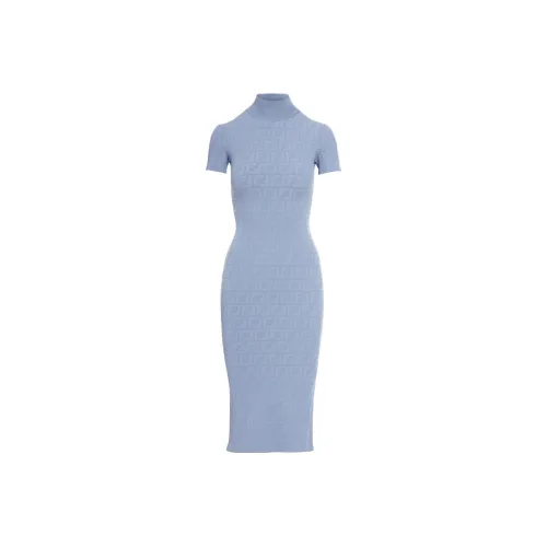 FENDI Короткий рукав Платье Женское Светло-синий