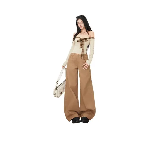 Olivia Share777 Бежевый Wa Коричневый Женские Джинсы