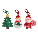 [Санта-Клаус+Рождество Снеговик+Рождество Деревья] Вязаные ткани Мини украшение