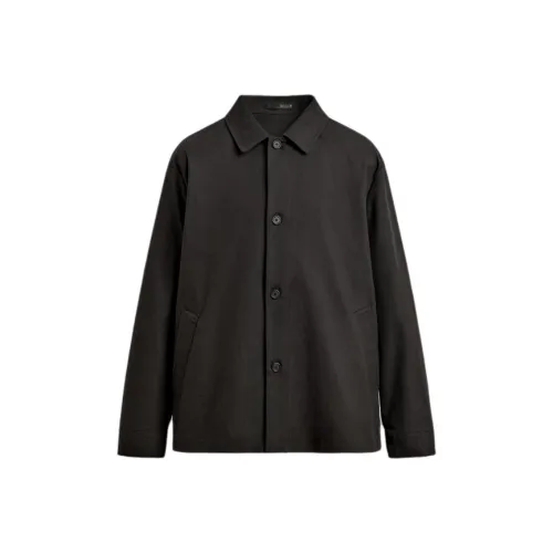 ZARA Мужские куртки темно-коричневого цвета