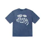 Джинсовый синий батик с эффектом crinkle, логотип