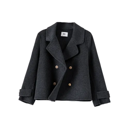 Late White Угольно-серый Женское пальто