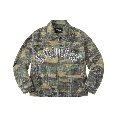 WHOOSIS Зеленый камуфляж унисекс куртки