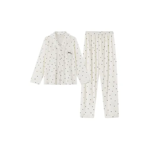 Gongdie Экрю Женские Пижамные Комплекты