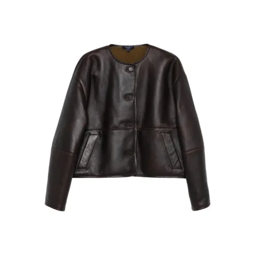SOEUR Коричневый Женские Кожаные Куртки