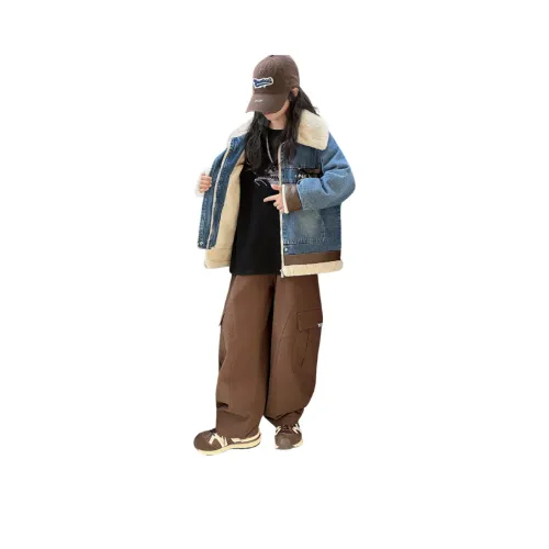 Mu Qingqing Синий Флис С подкладкой Школьный возраст Топы