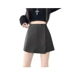 Серые шерстяные шорты-юбка