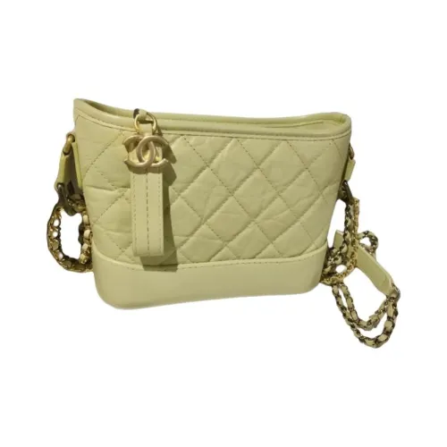 CHANEL Gabrielle Телячья кожа Сумка-хобо Сумка Сумка через плечо Сумка через плечо Маленькая Женская Зеленая