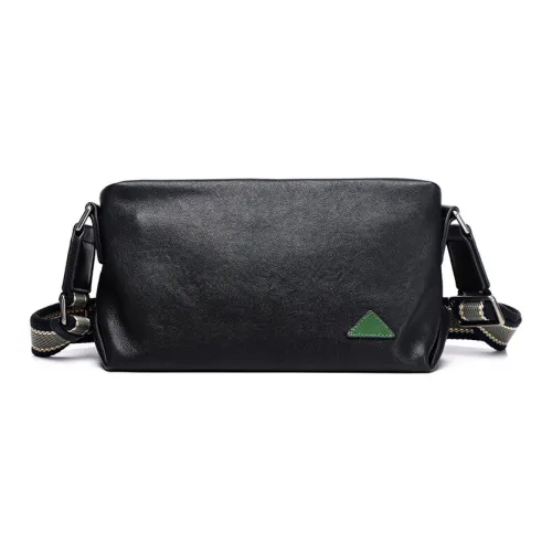 VANDEE Коровья кожа Сумка через плечо Стандартная Мужская Черная