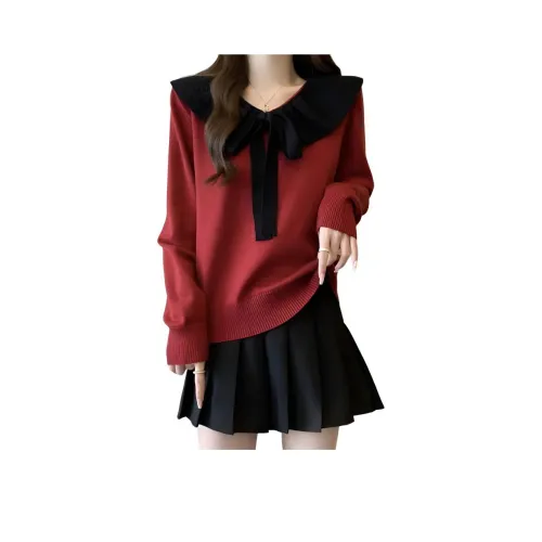 GUOZHEN Красный Женский Трикотаж