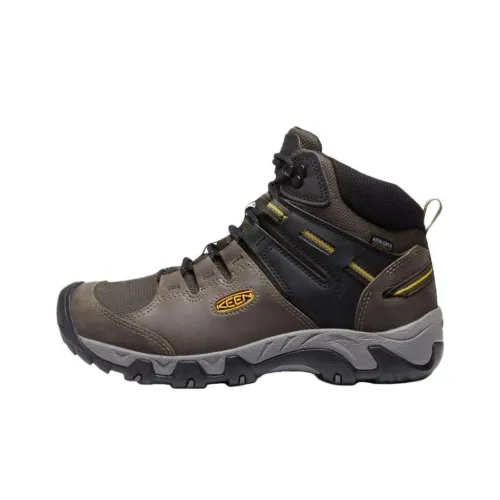 KEEN STEENS WP Износостойкий и Водонепроницаемый MID Топ Уличная обувь Мужская Коричневый Черный