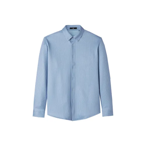 HLA Светло-синие полосы Q2 Мужские рубашки
