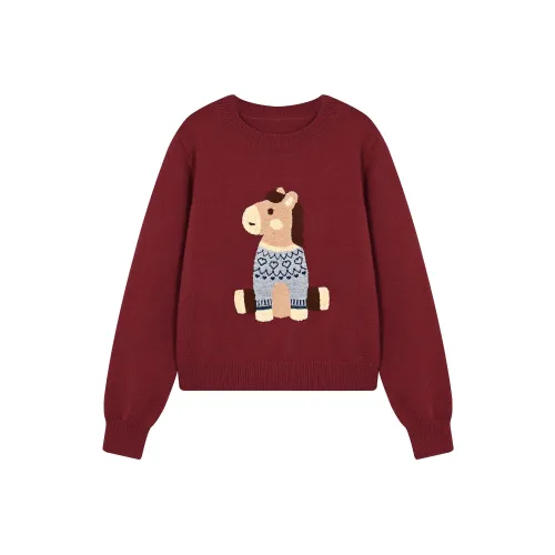 Umoumo Красный Женский Свитер