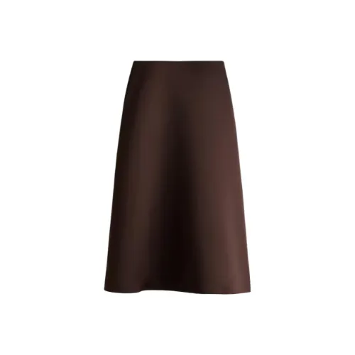 H M Темно-коричневая женская повседневная длинная юбка