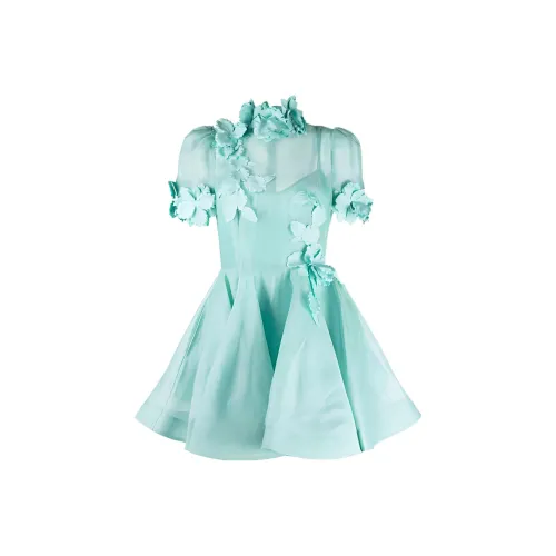 Zimmermann Синий Женские Короткие Платья с Короткими Рукавами